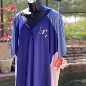 MAJESTIC WOMENS KC ROYALS BASEBALL JERSEY 4X BLUE